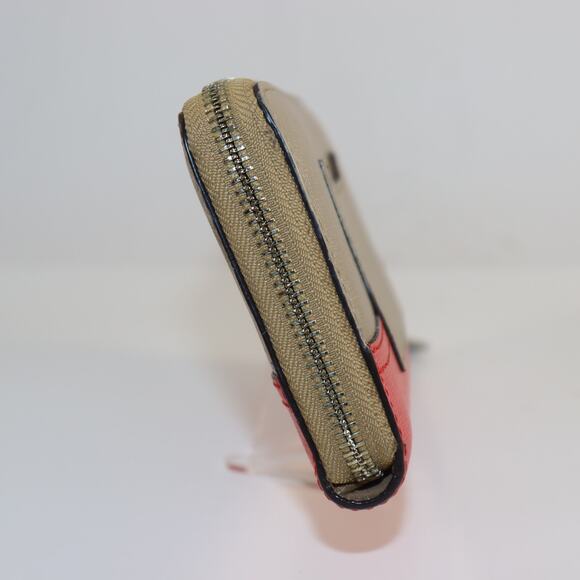 Coach Colorblock Saffiano Leather Zip Wallet Taupe Pink - Picture 3 of 6